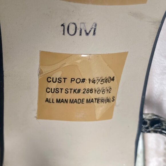 Pierre Dumas Womens Faux Snakeskin Open-Toe Slingback Heels Size 10 Gold Insole - Picture 9 of 9